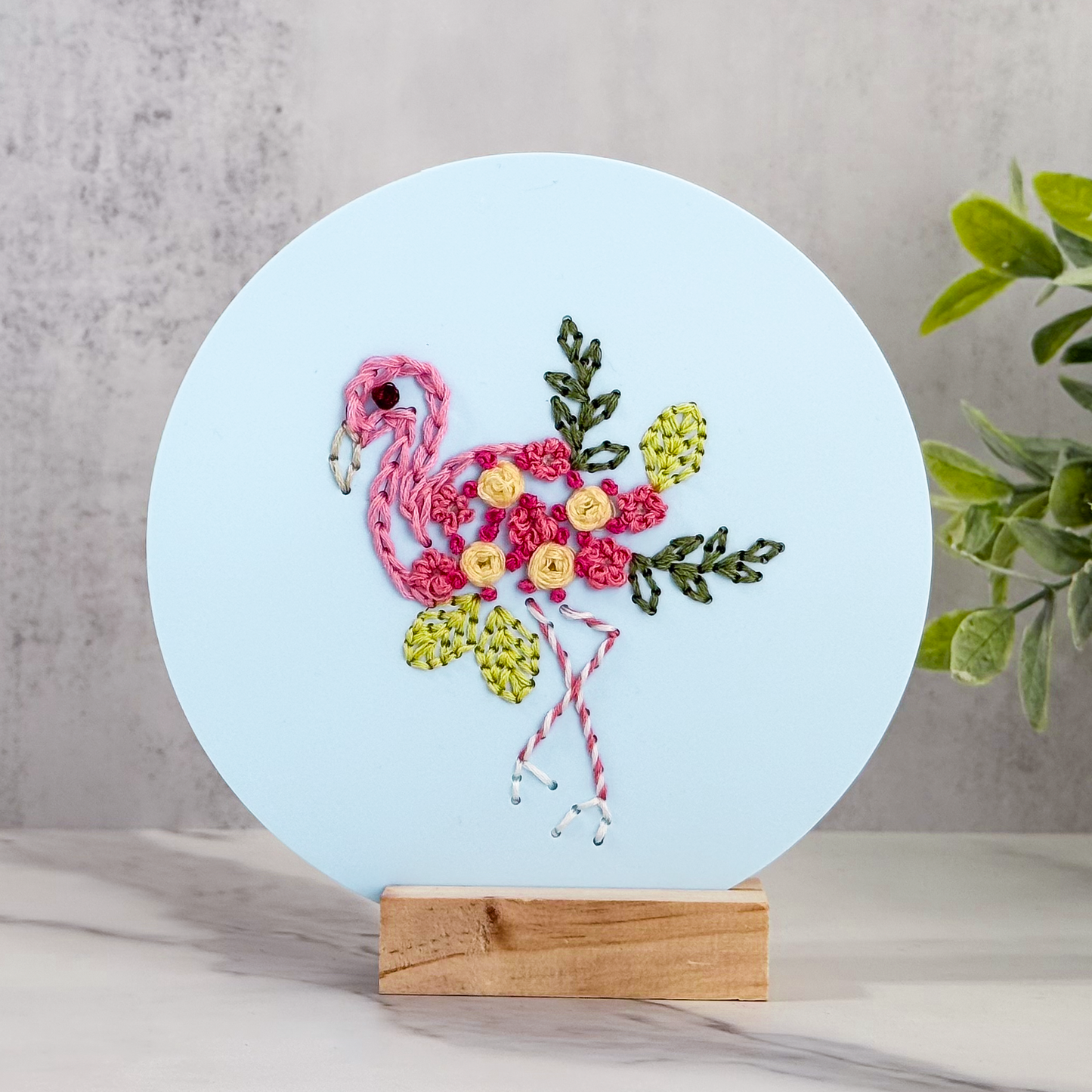 Flamingo in Bloom Embroidery Kit | Crafted Thoughtfully