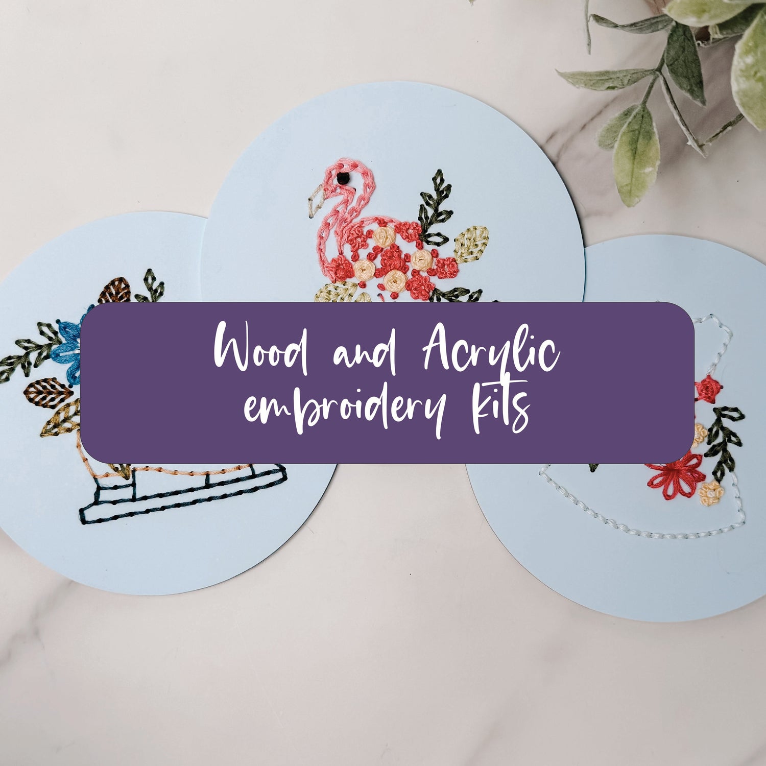 WOOD AND ACRYLIC EMBROIDERY KITS