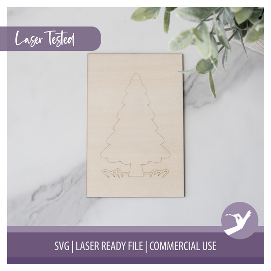 Mini Frame Insert SVG | Christmas Tree | 4x6 Laser Engraved Table Decor | Holiday Dining Decor | Commercial Use