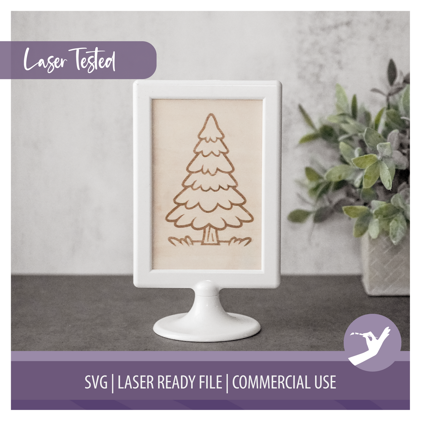 Mini Frame Insert SVG | Christmas Tree | 4x6 Laser Engraved Table Decor | Holiday Dining Decor | Commercial Use