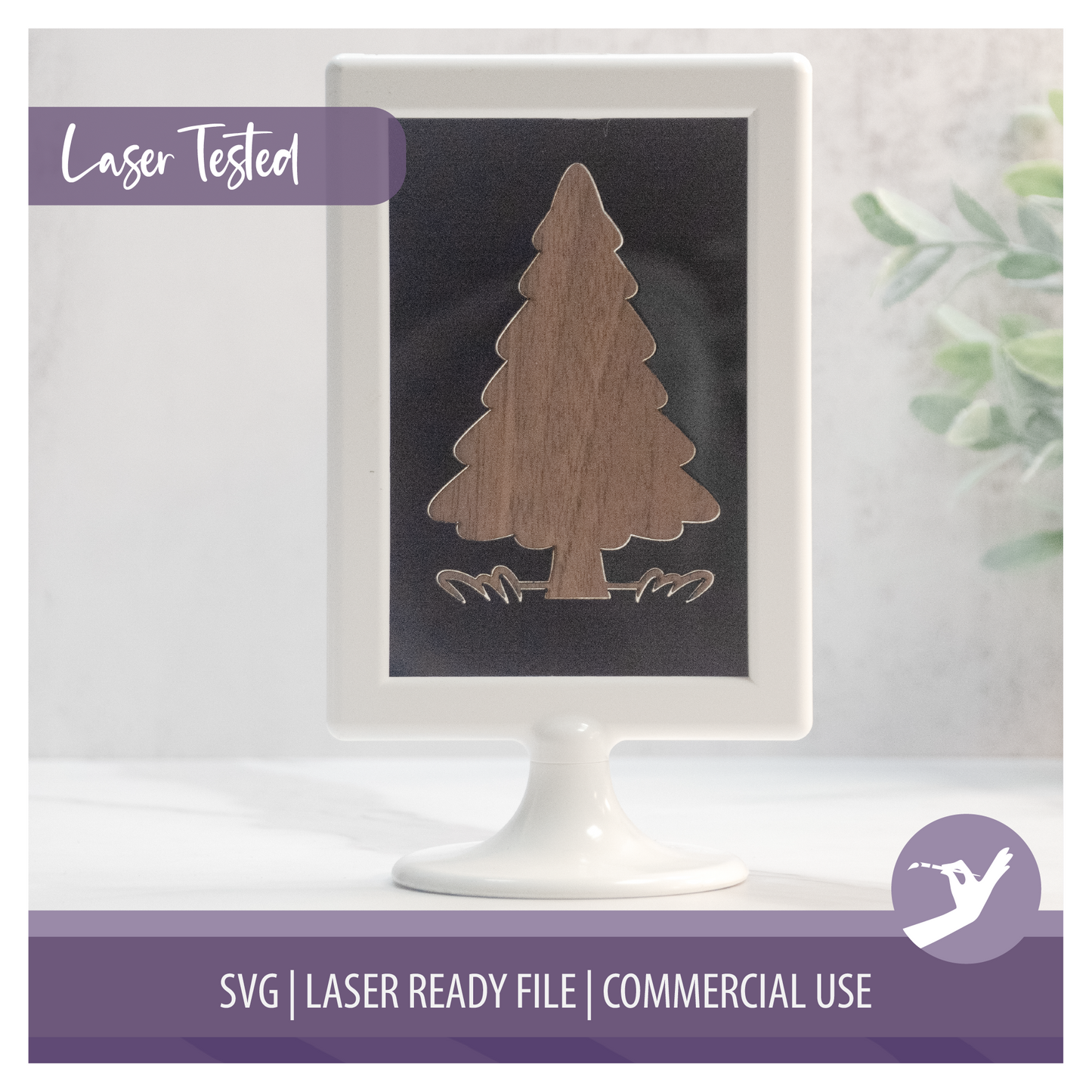 Mini Frame Insert SVG | Christmas Tree | 4x6 Laser Engraved Table Decor | Holiday Dining Decor | Commercial Use
