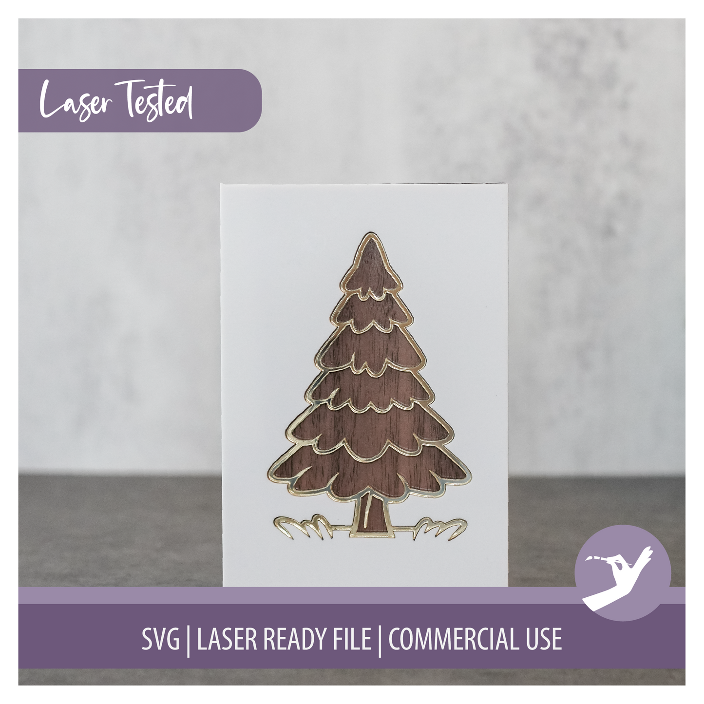Mini Frame Insert SVG | Christmas Tree | 4x6 Laser Engraved Table Decor | Holiday Dining Decor | Commercial Use