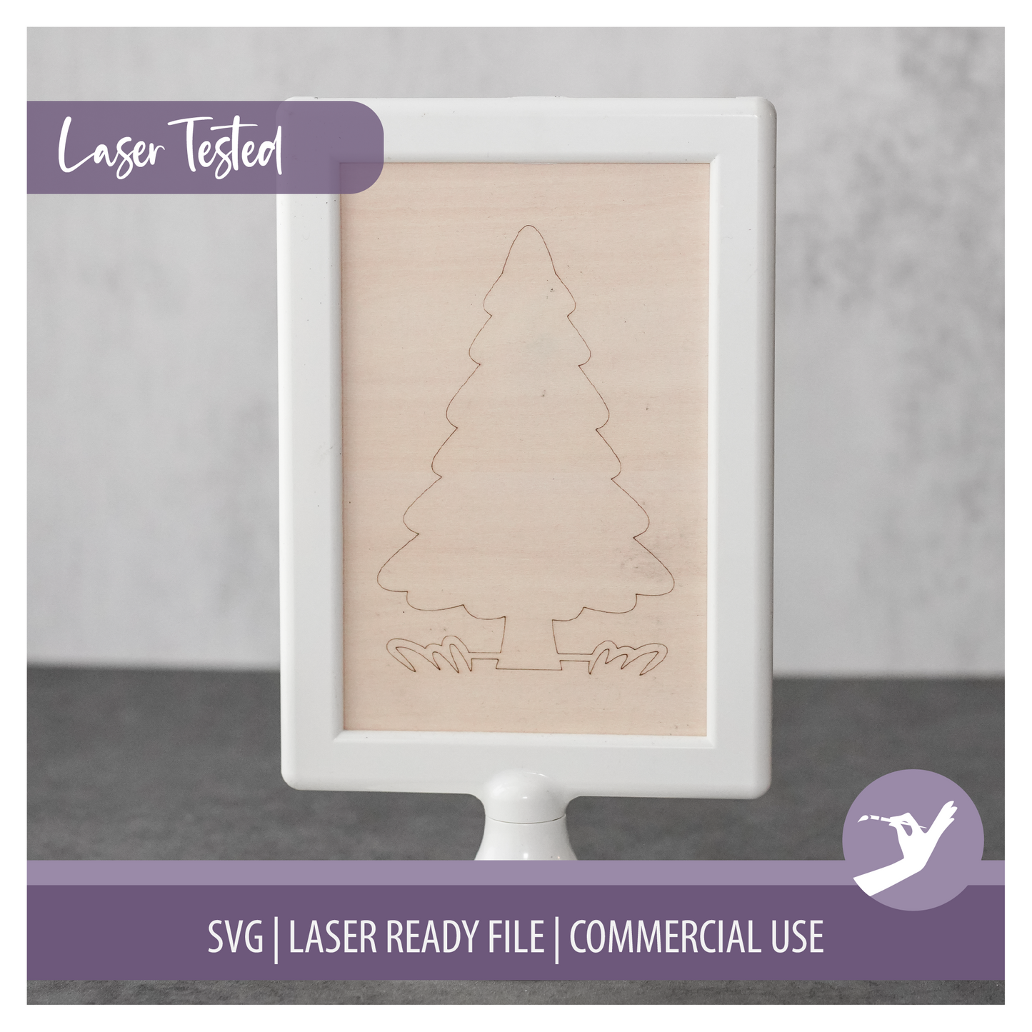 Mini Frame Insert SVG | Christmas Tree | 4x6 Laser Engraved Table Decor | Holiday Dining Decor | Commercial Use