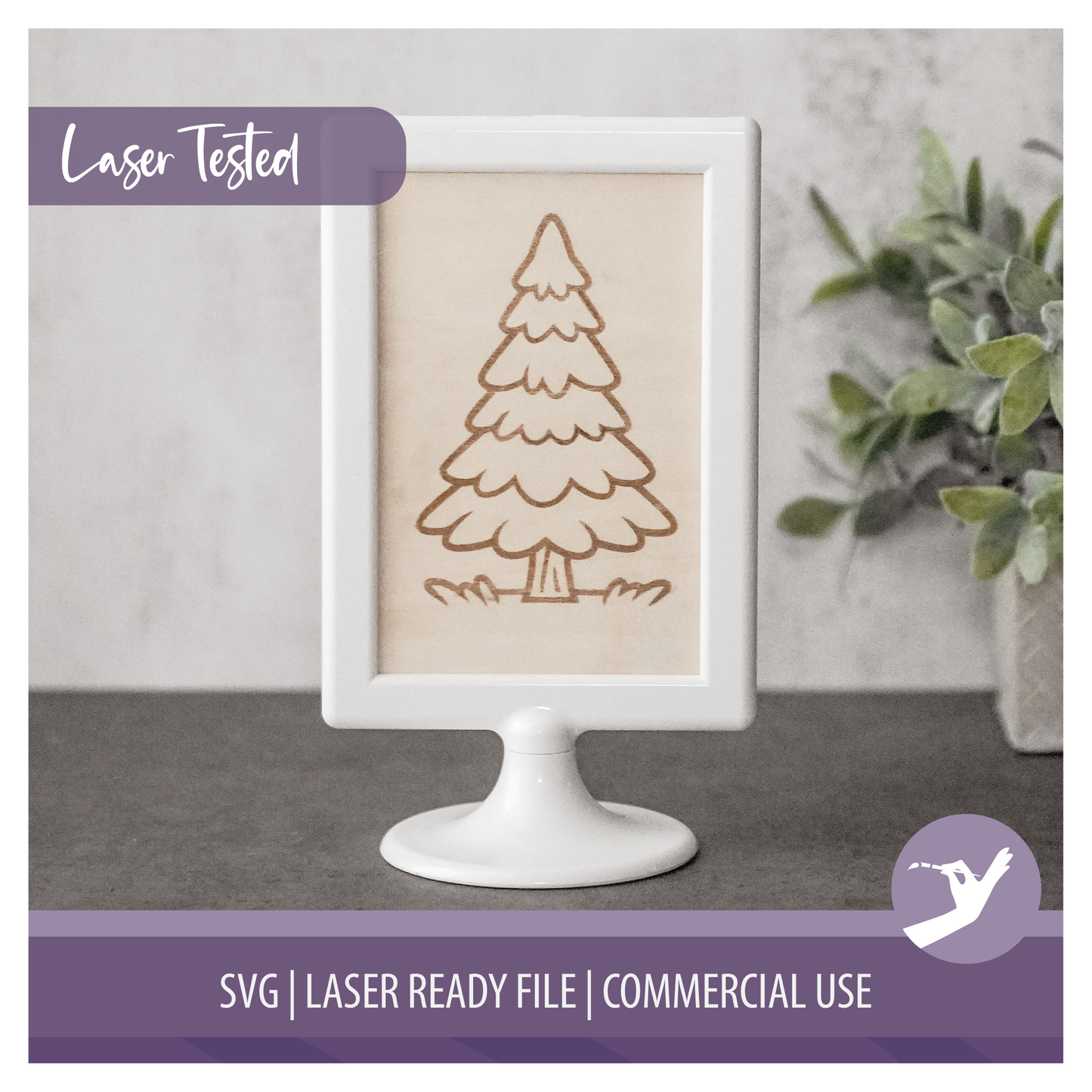 Mini Frame Insert SVG | Christmas Tree | 4x6 Laser Engraved Table Decor | Holiday Dining Decor | Commercial Use