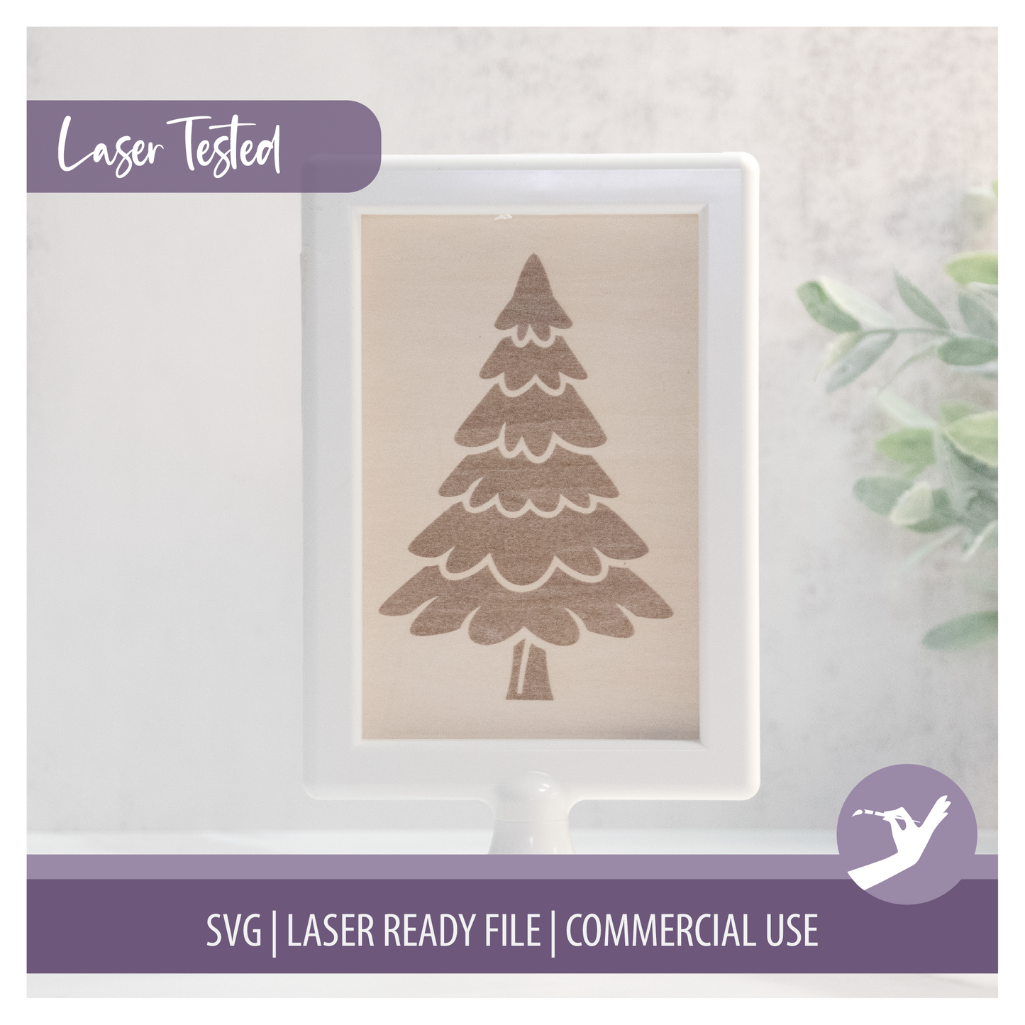 Mini Frame Insert SVG | Christmas Tree | 4x6 Laser Engraved Table Decor | Holiday Dining Decor | Commercial Use