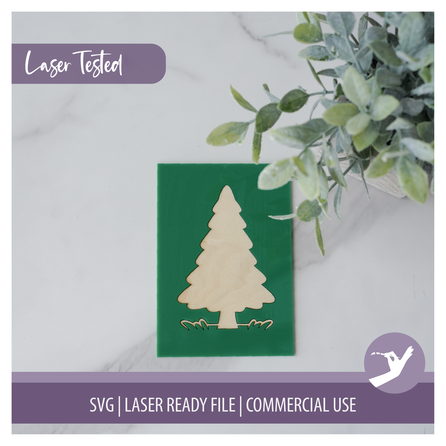 Mini Frame Insert SVG | Christmas Tree | 4x6 Laser Engraved Table Decor | Holiday Dining Decor | Commercial Use