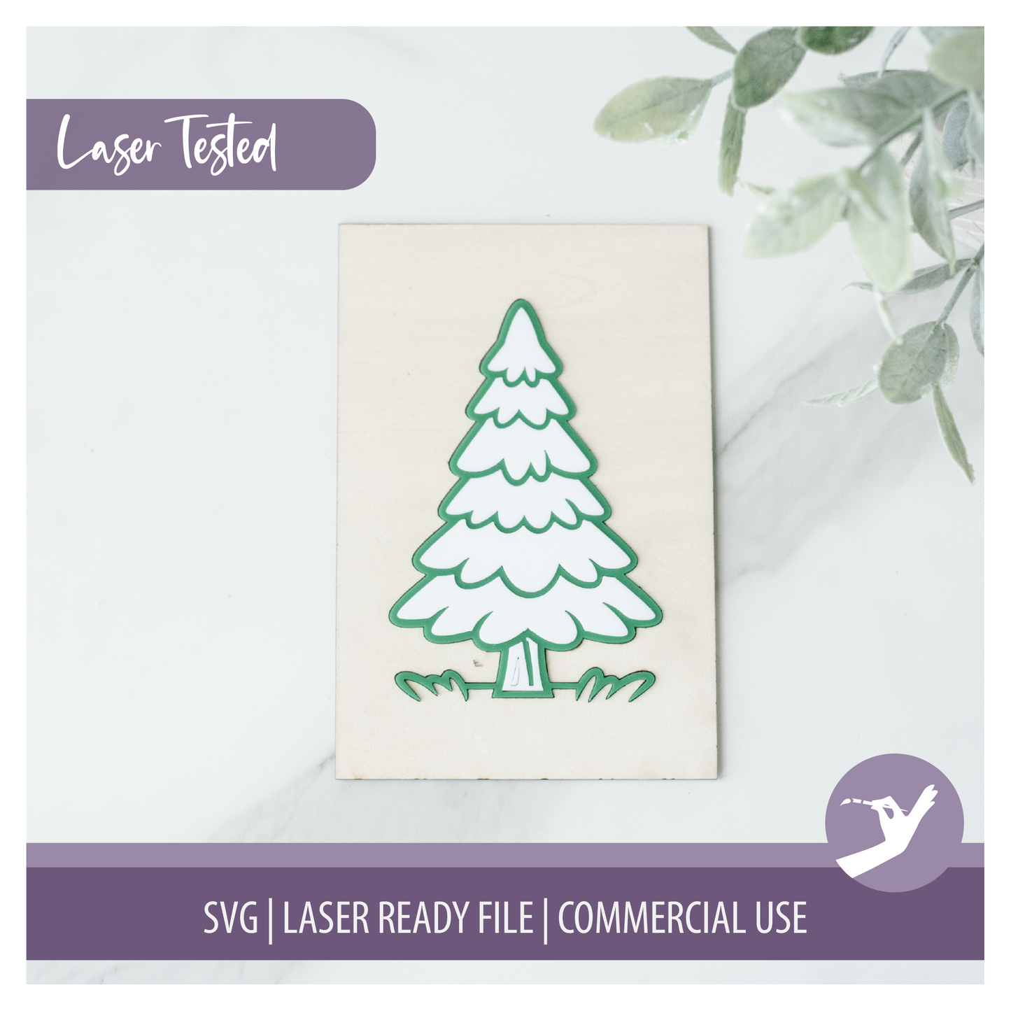 Mini Frame Insert SVG | Christmas Tree | 4x6 Laser Engraved Table Decor | Holiday Dining Decor | Commercial Use