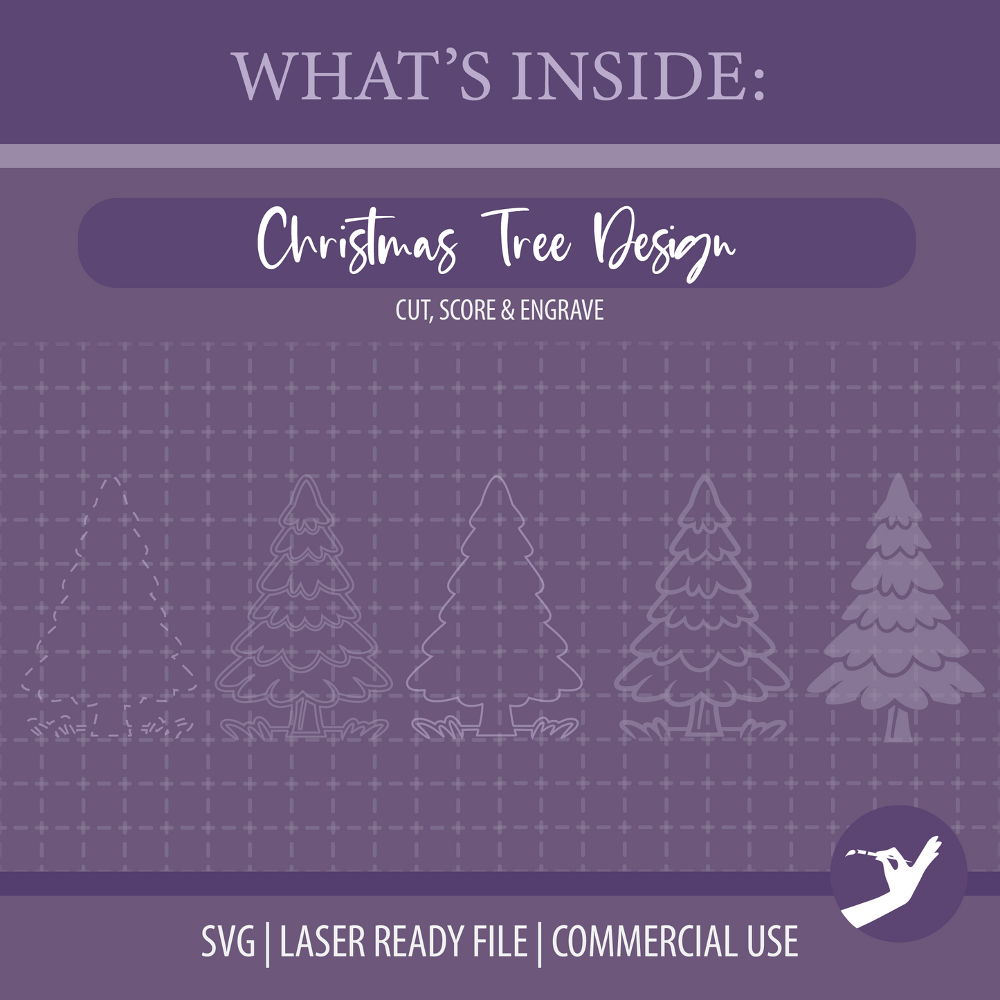 Mini Frame Insert SVG | Christmas Tree | 4x6 Laser Engraved Table Decor | Holiday Dining Decor | Commercial Use