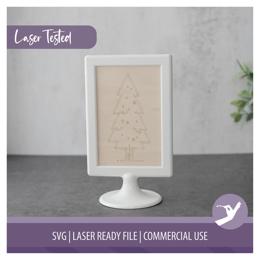 Christmas Tree SVG | Mini Frame Insert | 4x6 Table Decor | Laser Ready File | Holiday Home Decor | Commercial Use