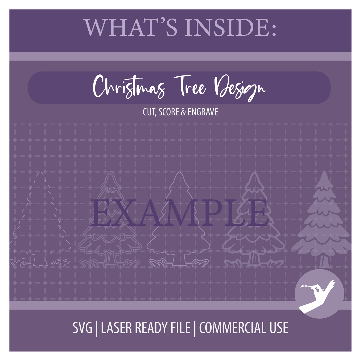 Christmas Tree SVG | Mini Frame Insert | 4x6 Table Decor | Laser Ready File | Holiday Home Decor | Commercial Use