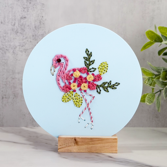 Flamingo in Bloom Embroidery Kit | Crafted Thoughtfully