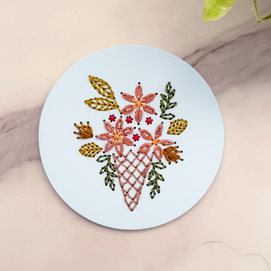 Ice cream cone in Bloom Embroidery Kit | Crafted Thoughtfully