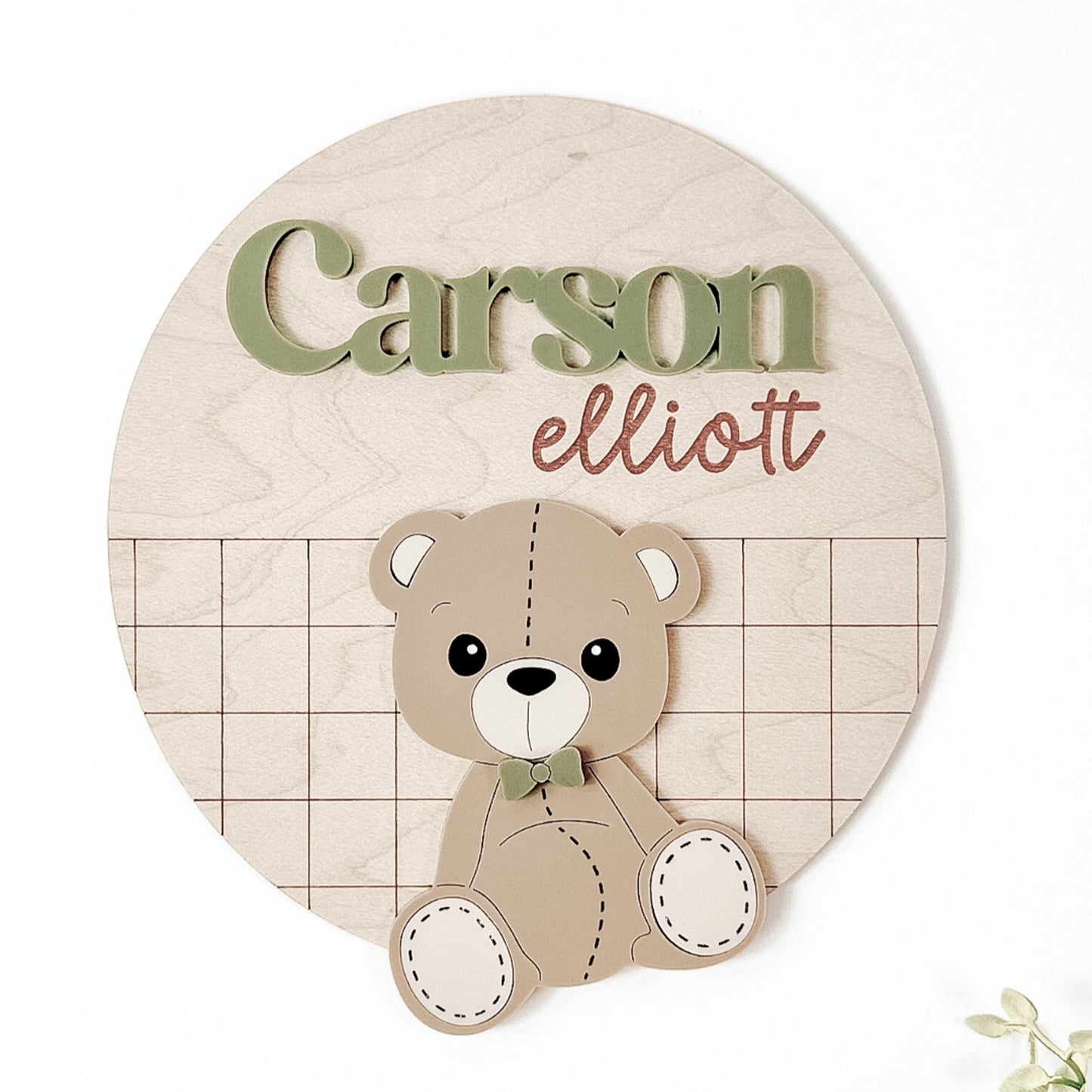 Personalized Teddy Bear Baby Name Sign