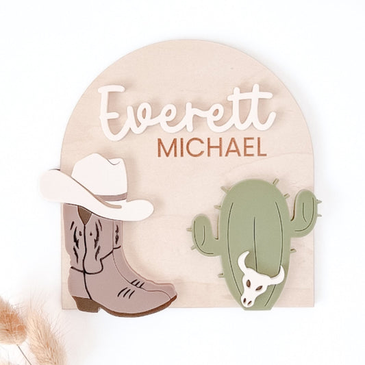 Personalized Western Baby Name Sign 2