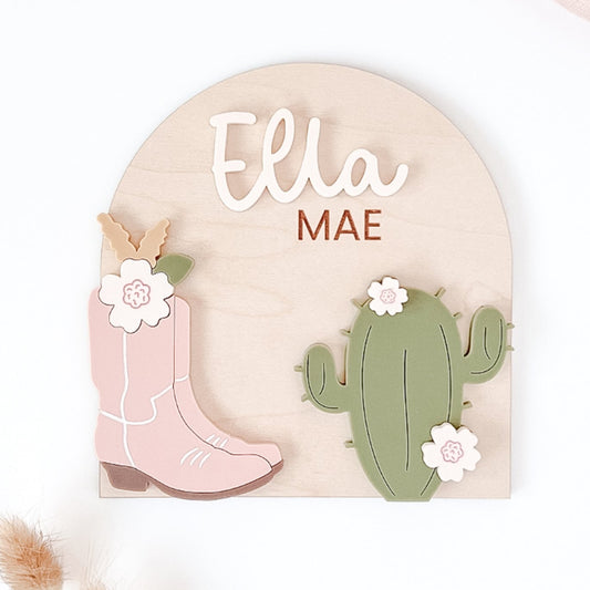Personalized Western Baby Name Sign 1