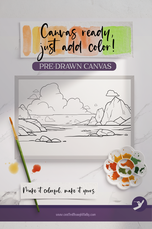 Pre-Drawn Desert Canvas Edition 2 | Ready to Color | Made to Order